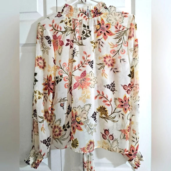 NWOT Evolutionary Floral Blouse, long-sleeve, Large‎ - Picture 7 of 7